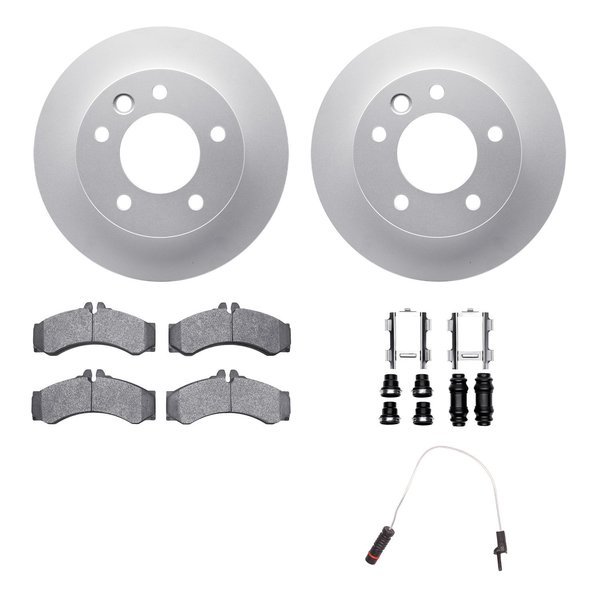 Dynamic Friction Co 4222-40008, Geospec Rotors with Heavy Duty Brake Pads includes Sensor and Hardware, Silver 4222-40008